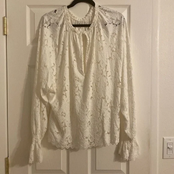 Free Peoplele White Stretchy Top XL - Picture 1 of 9